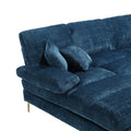 United Modern Large Chenille Fabric U Shape Sectional Sofa Blue Chenille