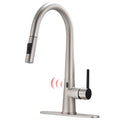 Touchless Kitchen Faucet,Hands Free Automatic Smart Kitchen Faucet Brushed Nickel Kitchen Contemporary Ceramic Zinc