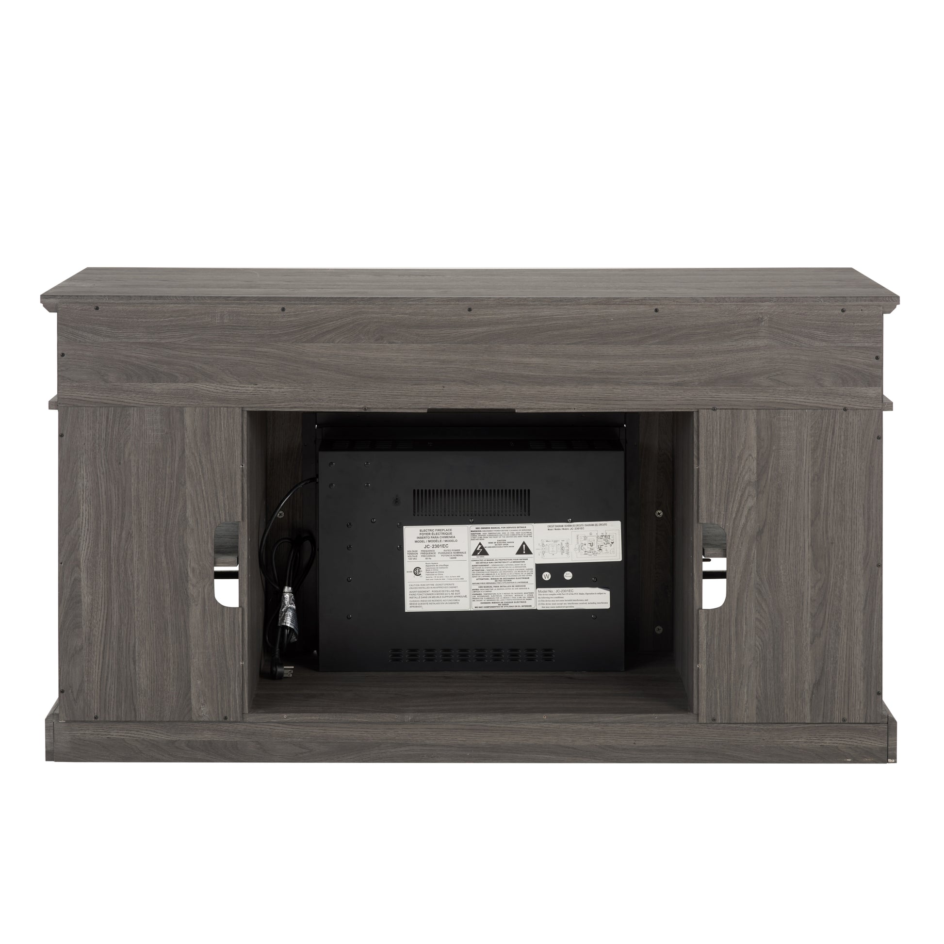 Classic Tv Media Stand Modern Entertainment Console With 23" Fireplace Insert For Tv Up To 65" With Open And Closed Storage Space, Dark Walnut Black, 58.25"W*15.75"D*32"H Black Dark Walnut Primary Living Space 60 69 Inches 60 69 Inches 65 Inches Mdf