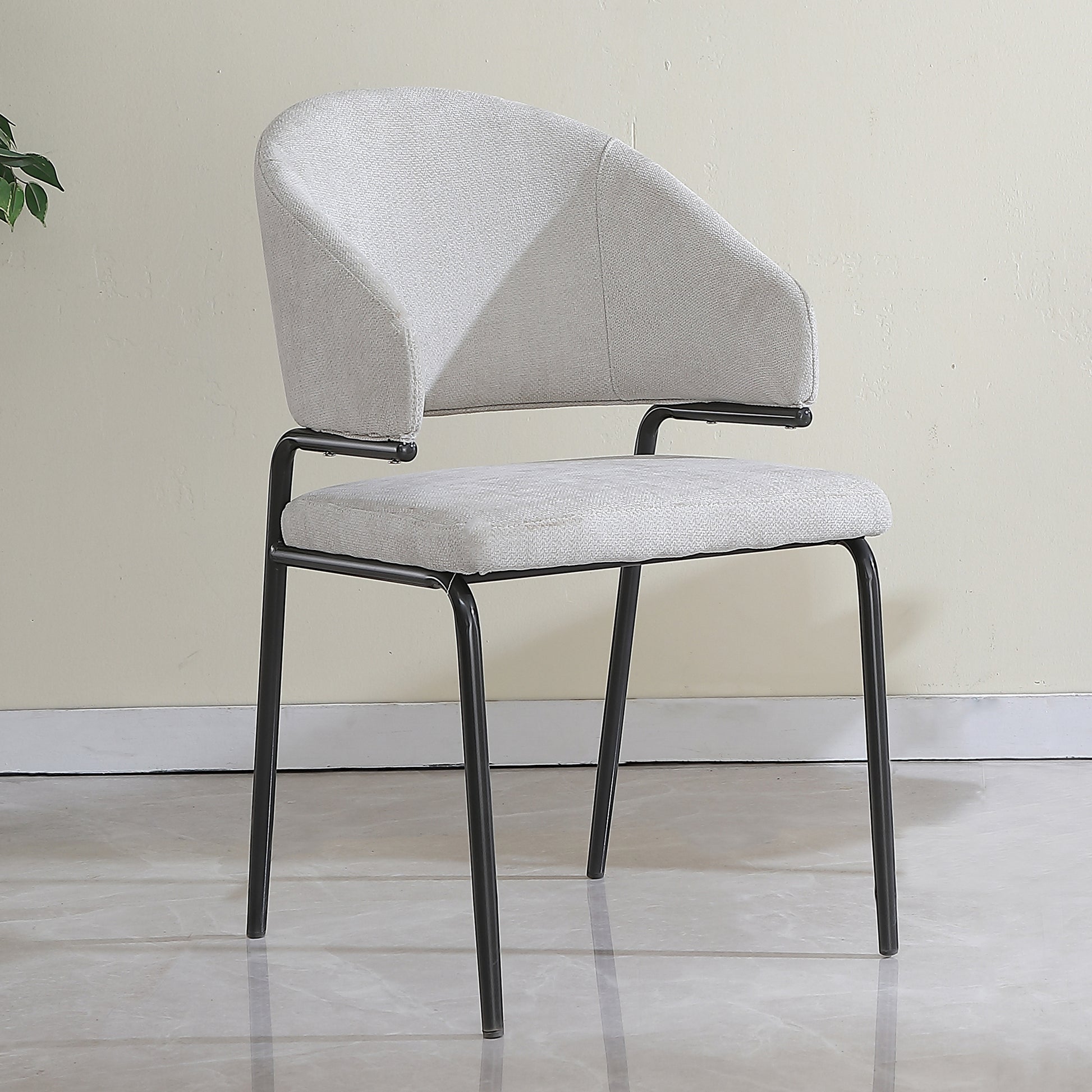 Fashion Dining Table Chairs Grey Fabric