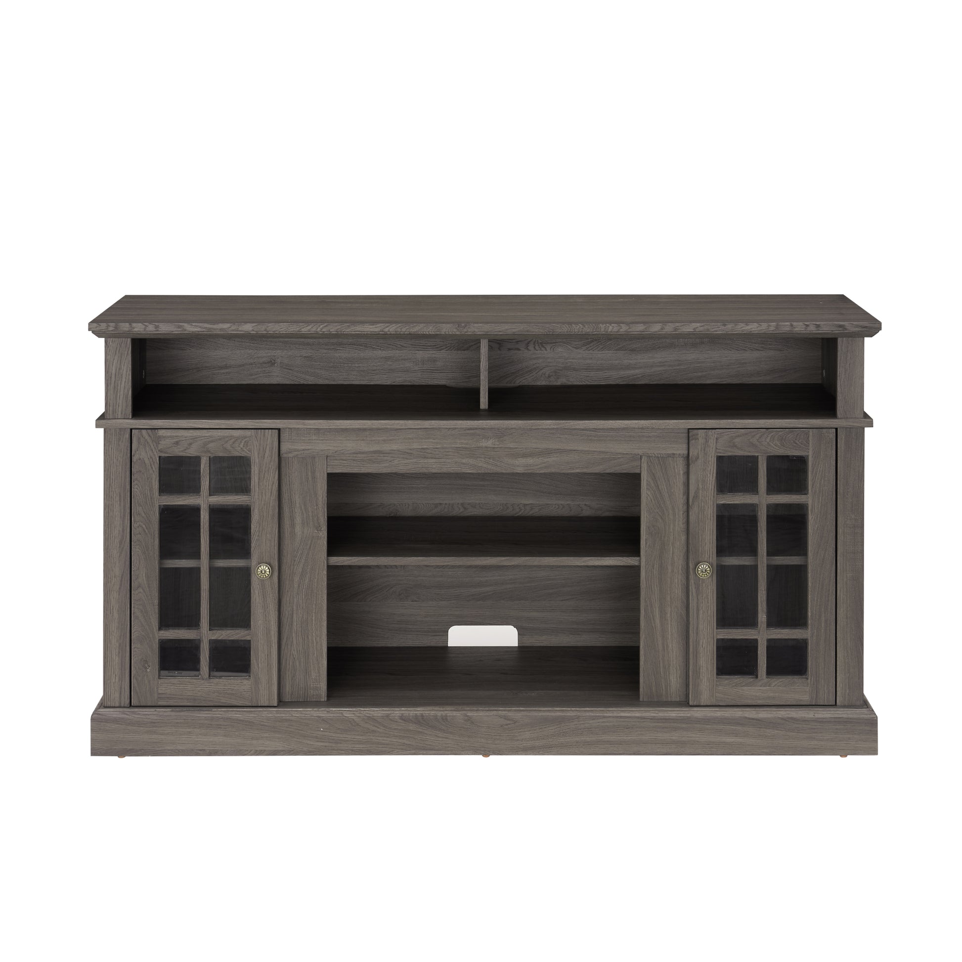 Classic Tv Media Stand Modern Entertainment Console For Tv Up To 65" With Open And Closed Storage Space, Dark Walnut Black, 58.25"W*15.75"D*32"H Black Dark Walnut Primary Living Space 60 69 Inches 60 69 Inches 65 Inches Mdf