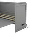 Queen Size Murphy Bed With Usb Port And A Large Drawer, Gray Gray Solid Wood Mdf