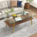 Coffee Table And End Tables Set Of 3, Tempered Glass Table With Mdf Layer, Modern Tables For Living Roomtransparent Glass Transparent Tempered Glass