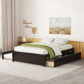 Full Bed With Twin Size Trundle And Two Drawers For Espresso Color Full Espresso Bedroom Solid Wood