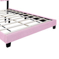 Pink Velvet Upholstered Bed Frame With Adjustable Features, Teenage Girl'S Favorite Pink Collection. Box Spring Not Required Queen Pink Wood Espresso Bedroom Minimalist,Shabby Chic,Ultra Modern Rubberwood Adjustable Bedbase Fiber Foam And Polyester Fiber
