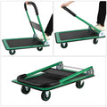 Push Cart Dolly, Moving Platform Hand Truck, Foldable For Easy Storage And 360 Degree Swivel Wheels With 330Lb Weight Capacity Green Steel