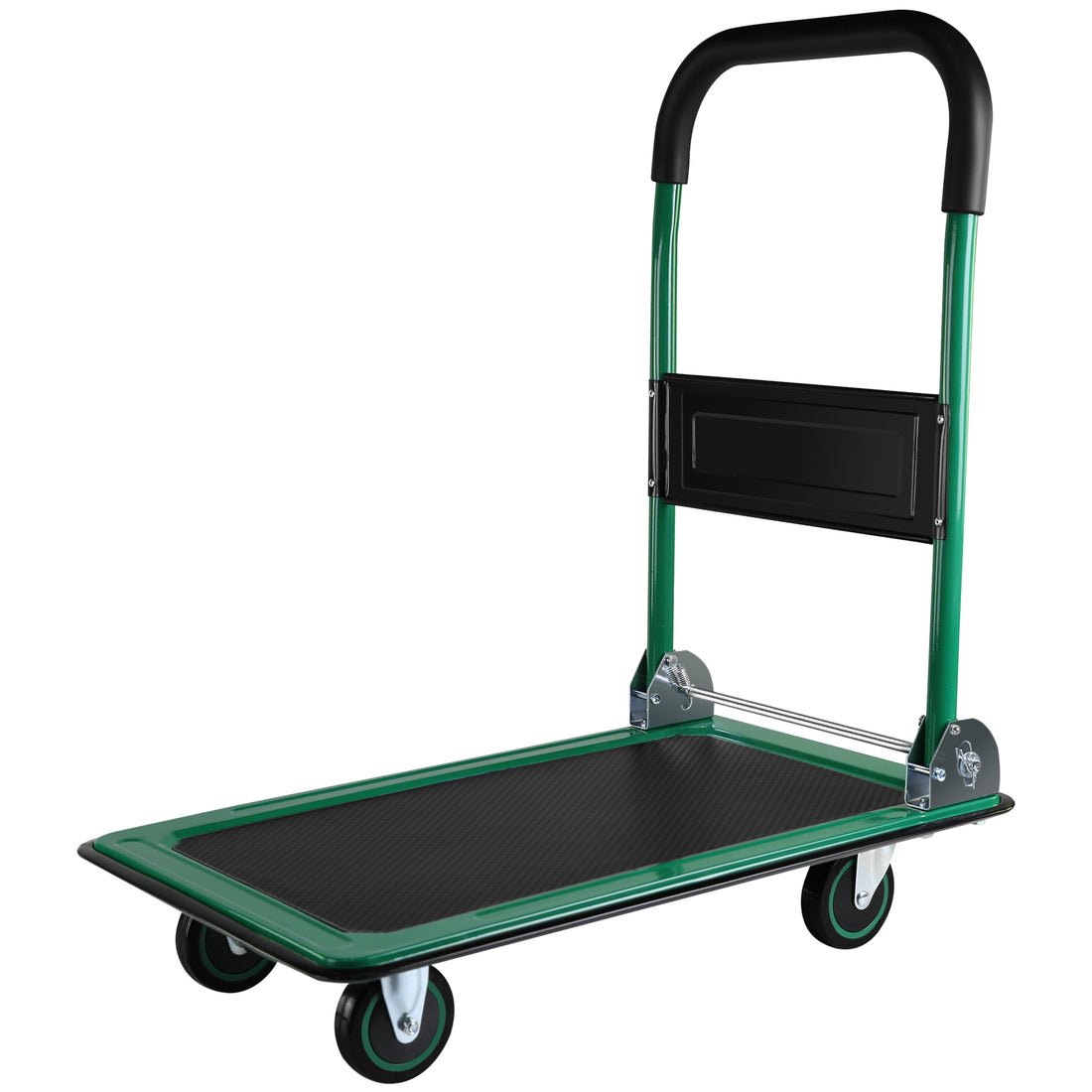 Push Cart Dolly, Moving Platform Hand Truck, Foldable For Easy Storage And 360 Degree Swivel Wheels With 330Lb Weight Capacity Green Steel