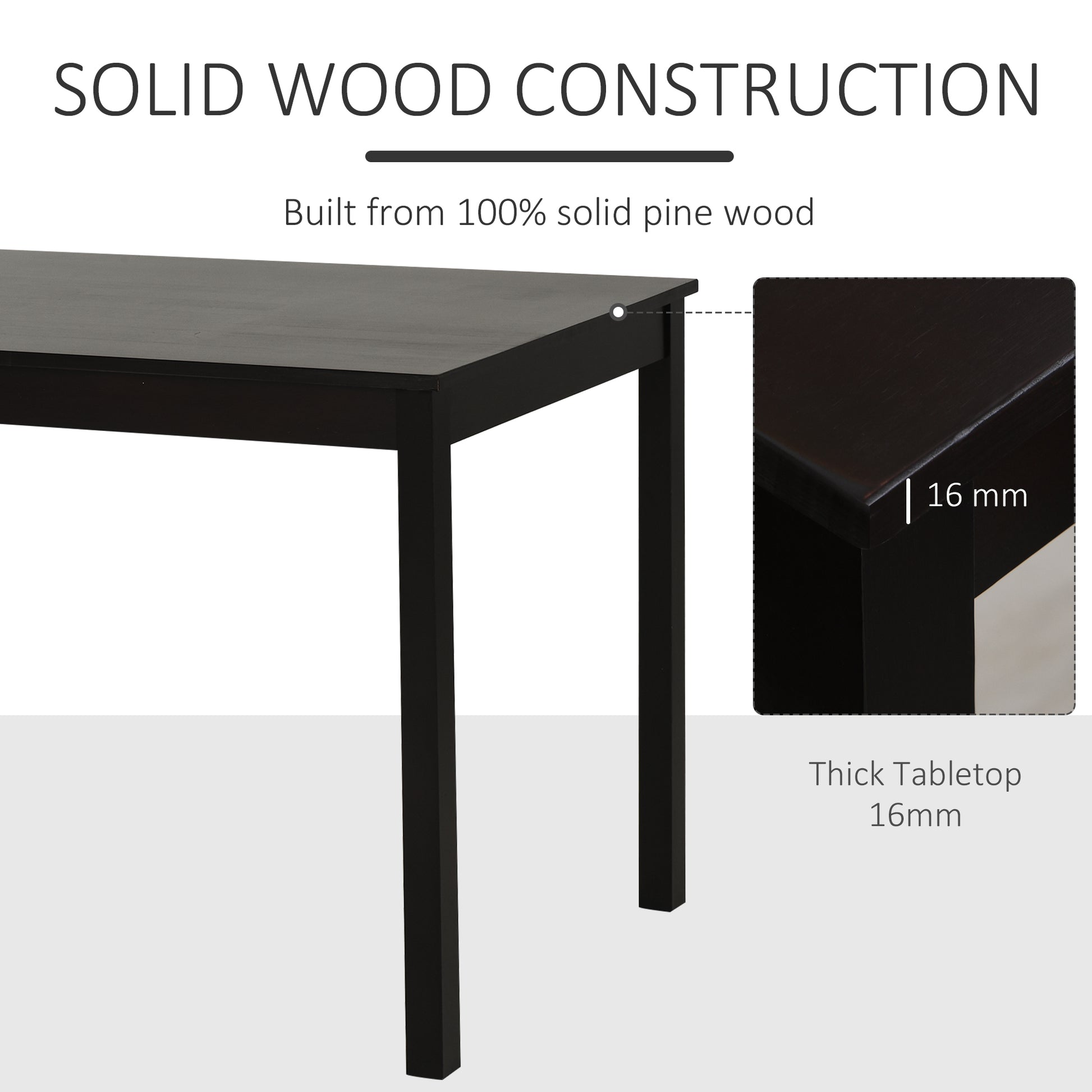 Homcom 5 Piece Dining Room Table Set, Wooden Kitchen Table And Chairs For Dinette, Breakfast Nook, Chestnut Brown Brown Wood