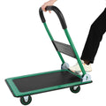 Push Cart Dolly, Moving Platform Hand Truck, Foldable For Easy Storage And 360 Degree Swivel Wheels With 330Lb Weight Capacity Green Steel