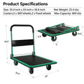 Platform Truck Hand Truck Large Size Foldable Dolly Cart For Moving Easy Storage And 360 Degree Swivel Wheels 660Lbs Weight Capacity Green Steel