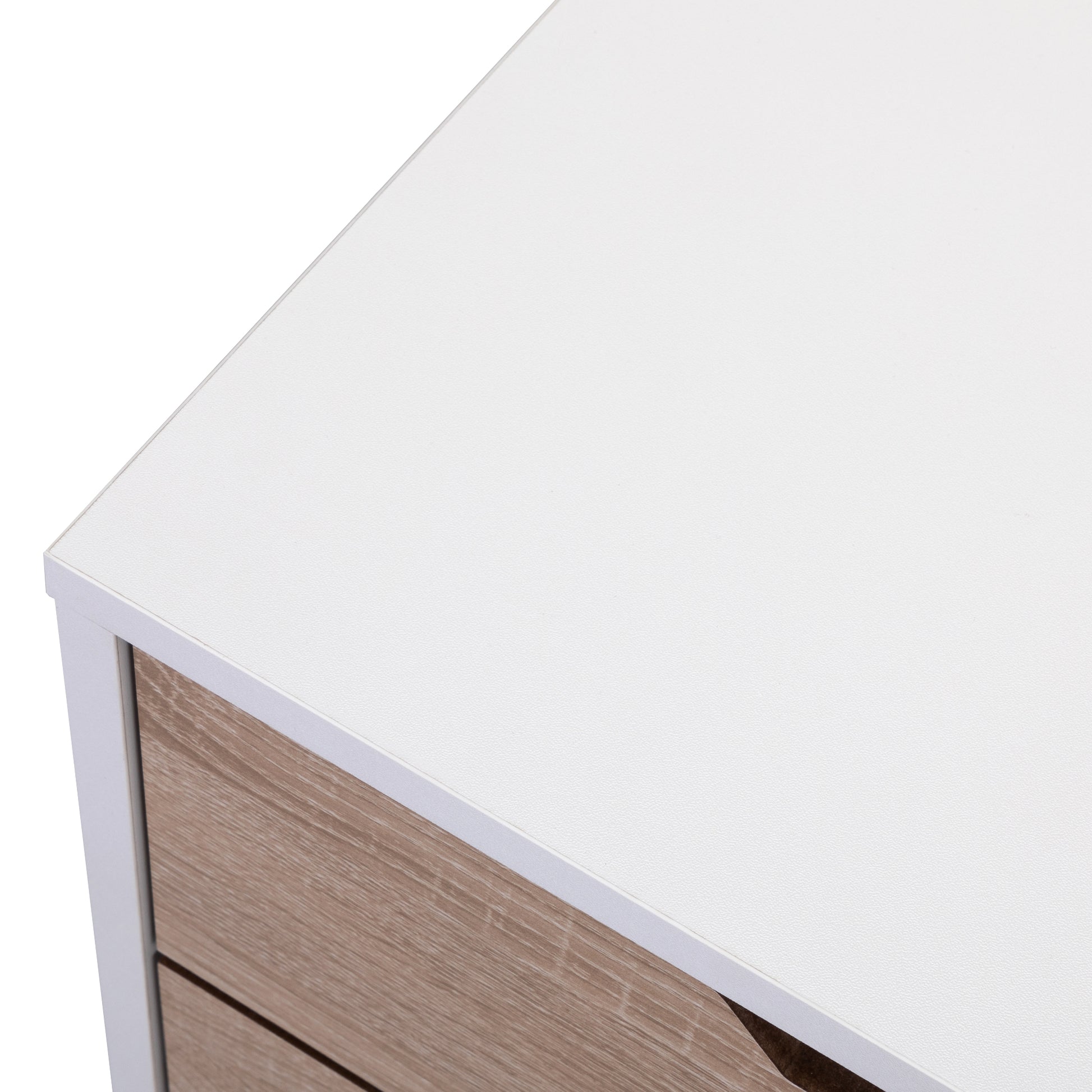 Nightstand With 2 Drawers, Bedside Tables With Solid Wood Legs And Storage, End Table, Side Table, Bedside Furniture For Bedroom, Living Room, White Walnut White Mdf