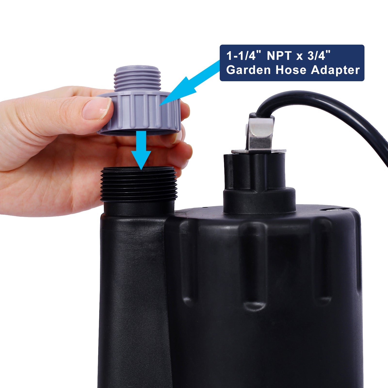 Submersible Water Pump, 1 3Hp 2500Gph Thermoplastic Utility Pump Portable Electric Water Pump Sump Pump, With 10 Feet Power Cord. Black Abs