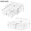 Convertible Soft Cushion Sofa Pull Bed ,For Two People To Sit On Gray Polyester