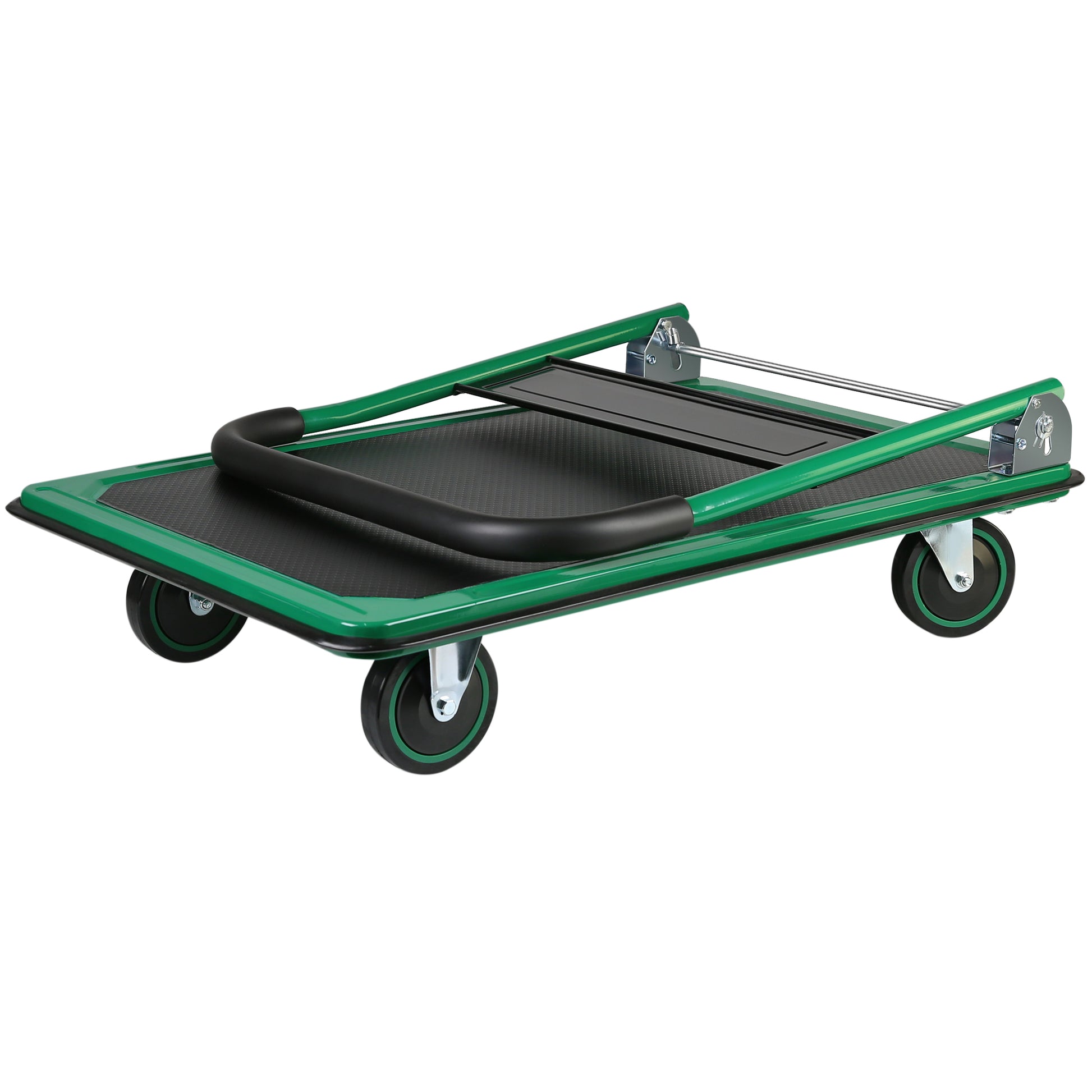 Platform Truck Hand Truck Large Size Foldable Dolly Cart For Moving Easy Storage And 360 Degree Swivel Wheels 660Lbs Weight Capacity Green Steel