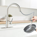 Touchless Kitchen Faucet,Hands Free Automatic Smart Kitchen Faucet Brushed Nickel Kitchen Contemporary Ceramic Zinc