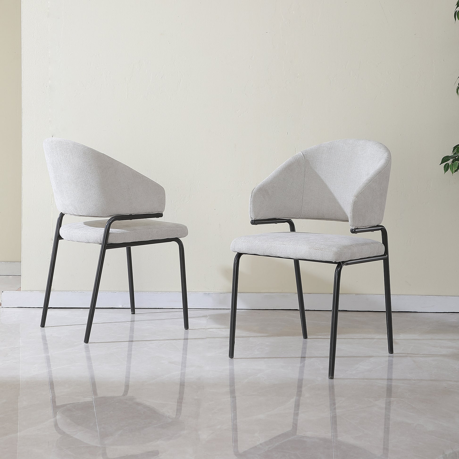 Fashion Dining Table Chairs Grey Fabric