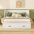 Queen Size Murphy Bed With Usb Port And A Large Drawer, White Queen White Solid Wood Mdf