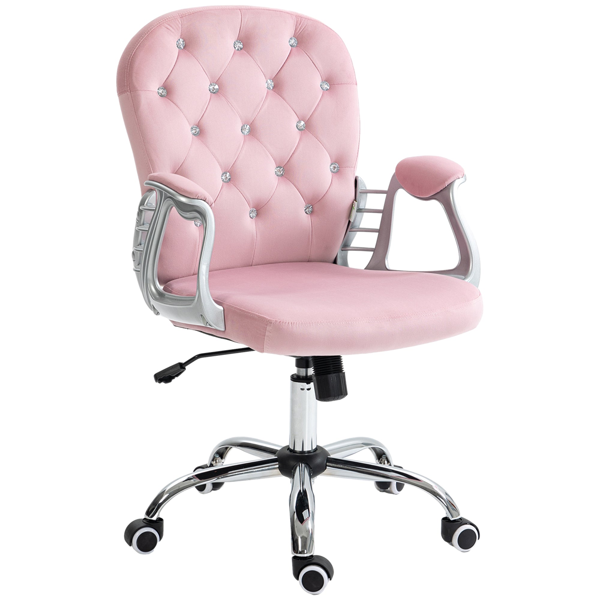 Vinsetto Velvet Home Office Chair, Button Tufted