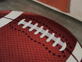 Football Shape Machine Washable Extra Soft Printed Decorative Area Rug Brown Polyester