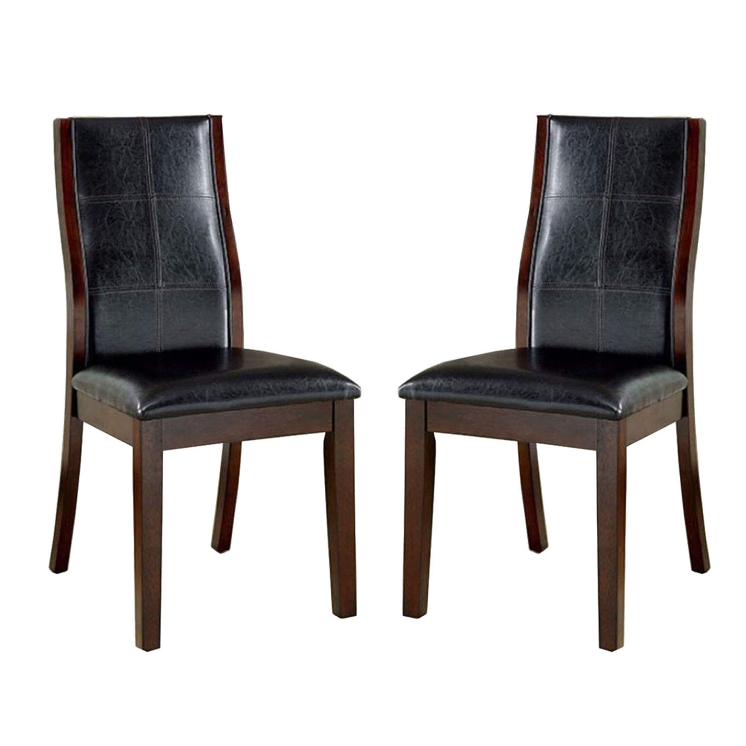 Set of 2 Espresso fabric Dining Chairs in Brown