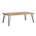 Natural And Matte Black Coffee Table With Hairpin Leg Brown Primary Living Space Farmhouse,Rustic Tabeltop Acacia Rectangular Coffee & End Tables Powder Coated Wood Hairpin