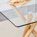 1 Table And 4 Chairs. Glass Dining Table With 0.39 