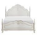 Victorian Style Antique White Queen Bed 1pc box spring required-queen-antique