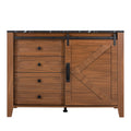 Drawer Dresser Cabinet,Sideboard,Bar Cabinet,Buffet Server Console,Table Storge Cabinets,Slide The Barn Door,Four Drawers,Metal Handle,For Dining Room,Living Room,Bedroom,Kitchen Hallway,Brown Black 3 4 Drawers Barn Door Brown Black Sliding Doors Primary