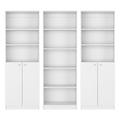 Salina 3 Piece Living Room Set With 3 Bookcases, White White Particle Board Engineered Wood