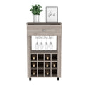 Depot E Shop Margh Bar Cart Drawer, Light Gray Gray Particle Board Particle Board