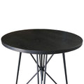 Black And Gunmetal Counter Height Table Black Seats 4 Dining Room Industrial Tabeltop Round Kitchen & Dining Tables Metal Hairpin