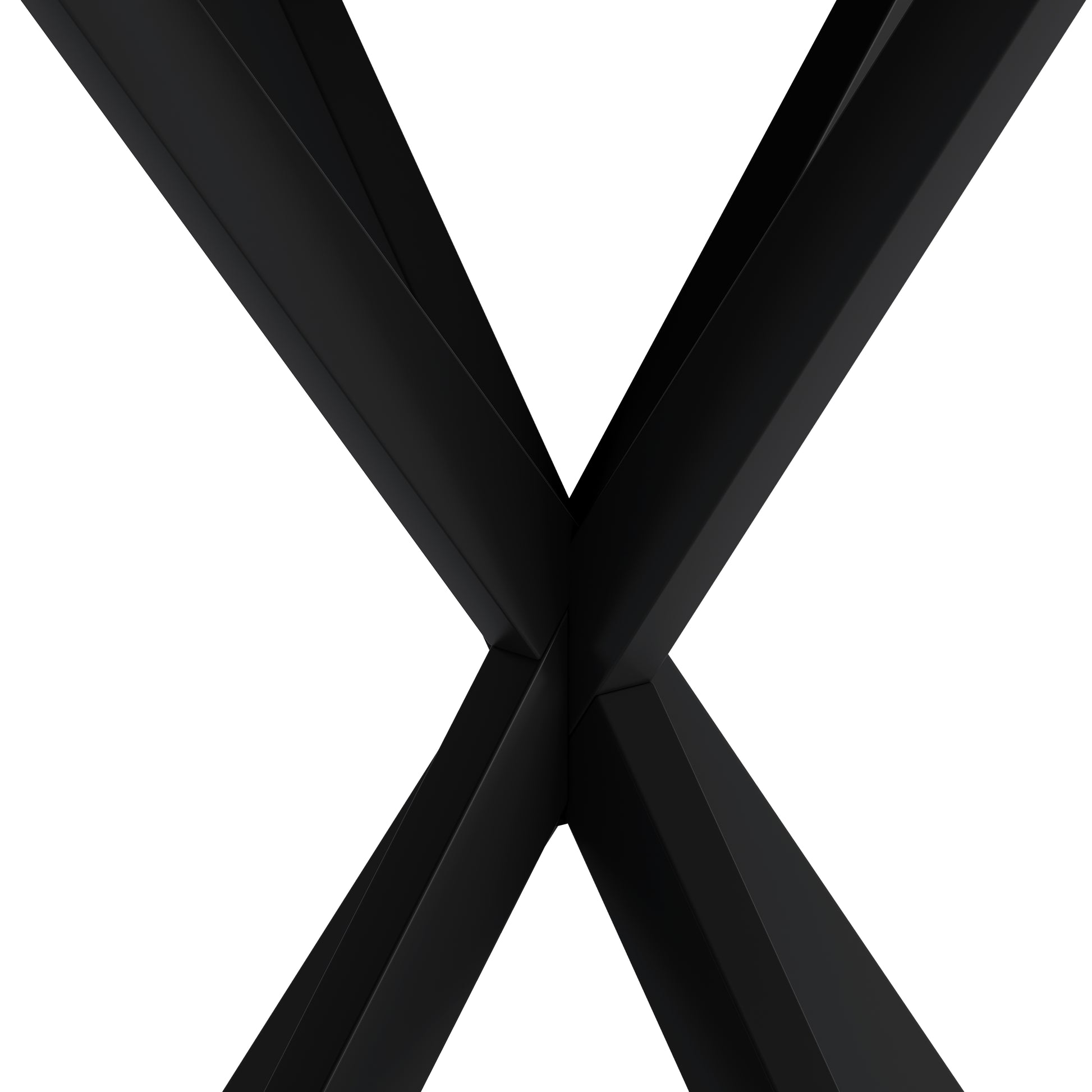 31.5'' Modern Round Dining Table With Crossed Legs, Black Occasional Table, Two Piece Detachable Table Top, Matte Finish Iron Legs Black Mdf Metal