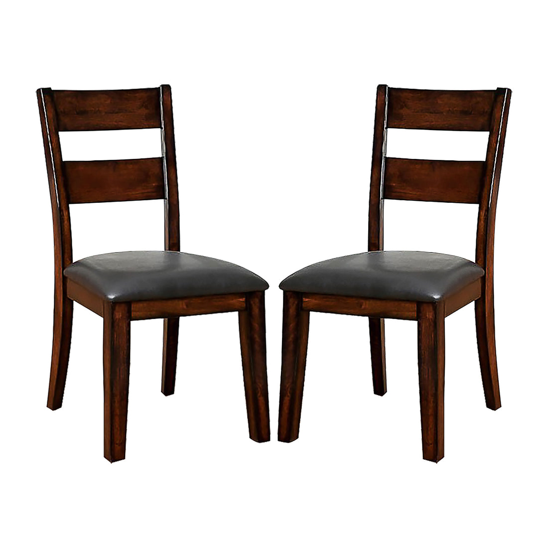 Pack Of 2 Paddedside Chairs In Dark Cherry Solid Cherry Dining Room Dining Chairs Ladder Back Faux Leather