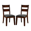 Pack Of 2 Paddedside Chairs In Dark Cherry Solid Cherry Dining Room Dining Chairs Ladder Back Faux Leather