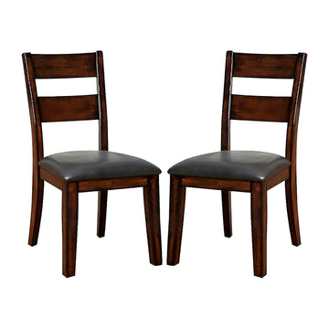 Pack Of 2 Paddedside Chairs In Dark Cherry Solid Cherry Dining Room Dining Chairs Ladder Back Faux Leather