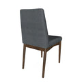 Set Of 2 Padded Fabric Dining Chairs In Natural Tone And Gray Solid Natural Grey Dining Room Dining Chairs Wood Fabric