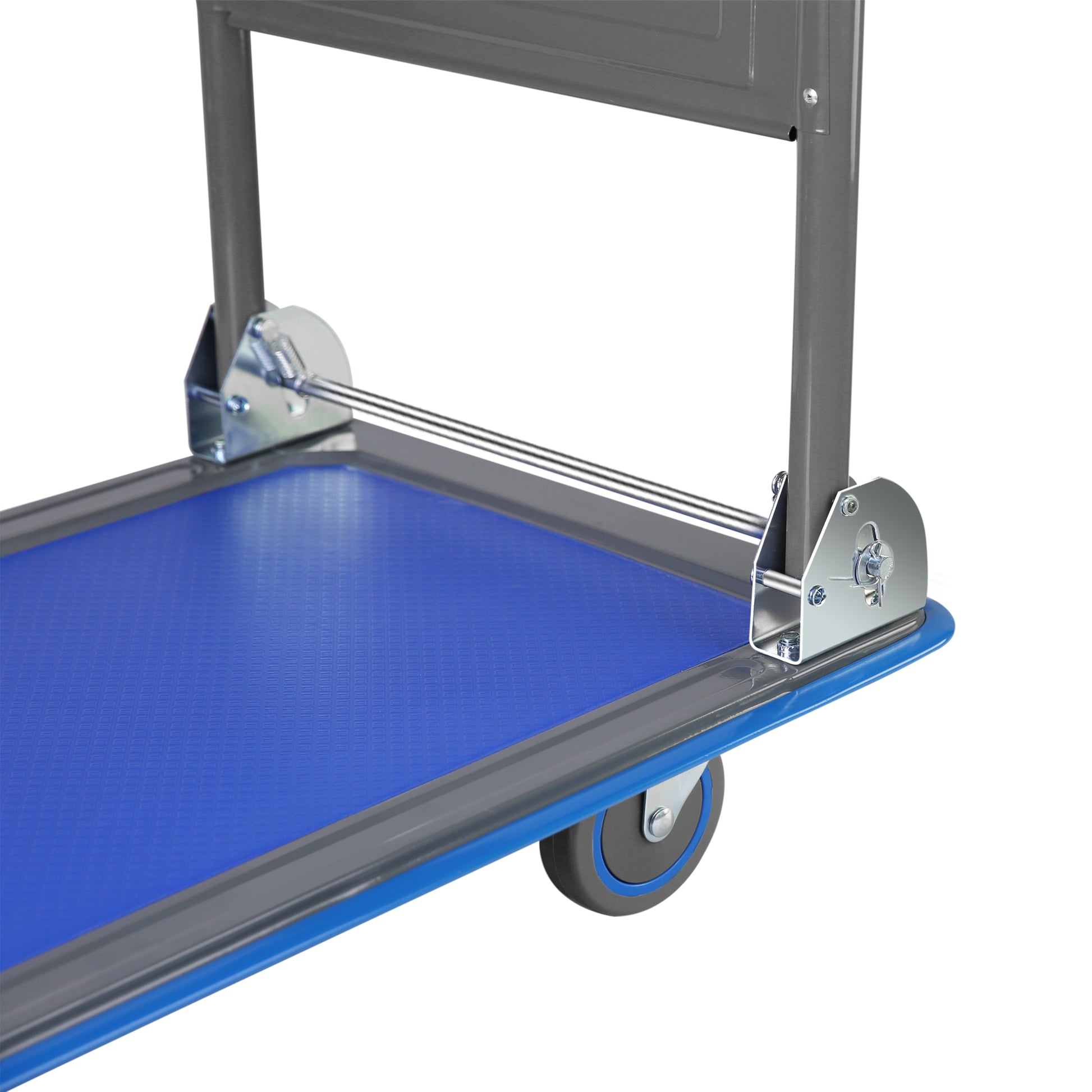 Upgraded Foldable Push Cart Dolly 330 Lbs. Capacity Moving Platform Hand Truck Heavy Duty Space Saving Collapsible Swivel Push Handle Flat Bed Wagon Blue Steel