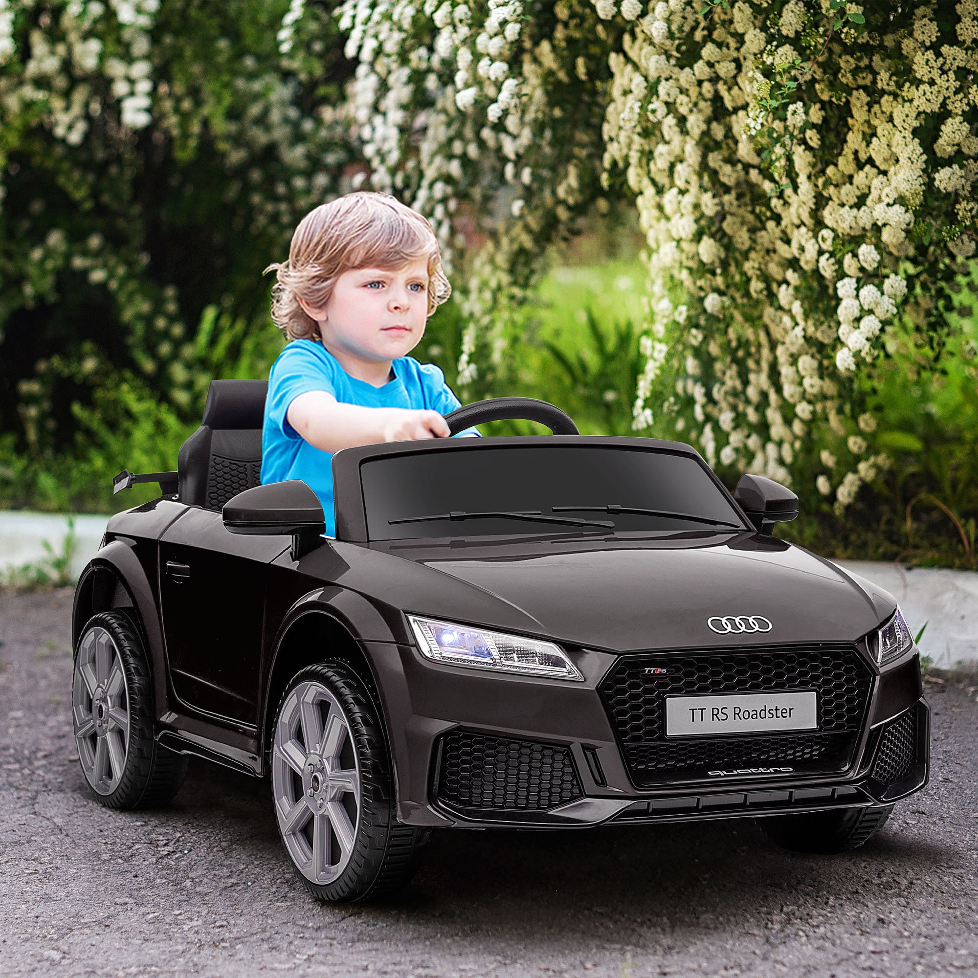 Aosom 6V Kids Electric Ride On Car, Licensed Audi TT black-steel