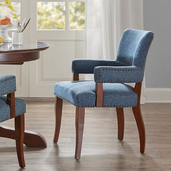 Dawson Arm Dining Chair Blue Polyester