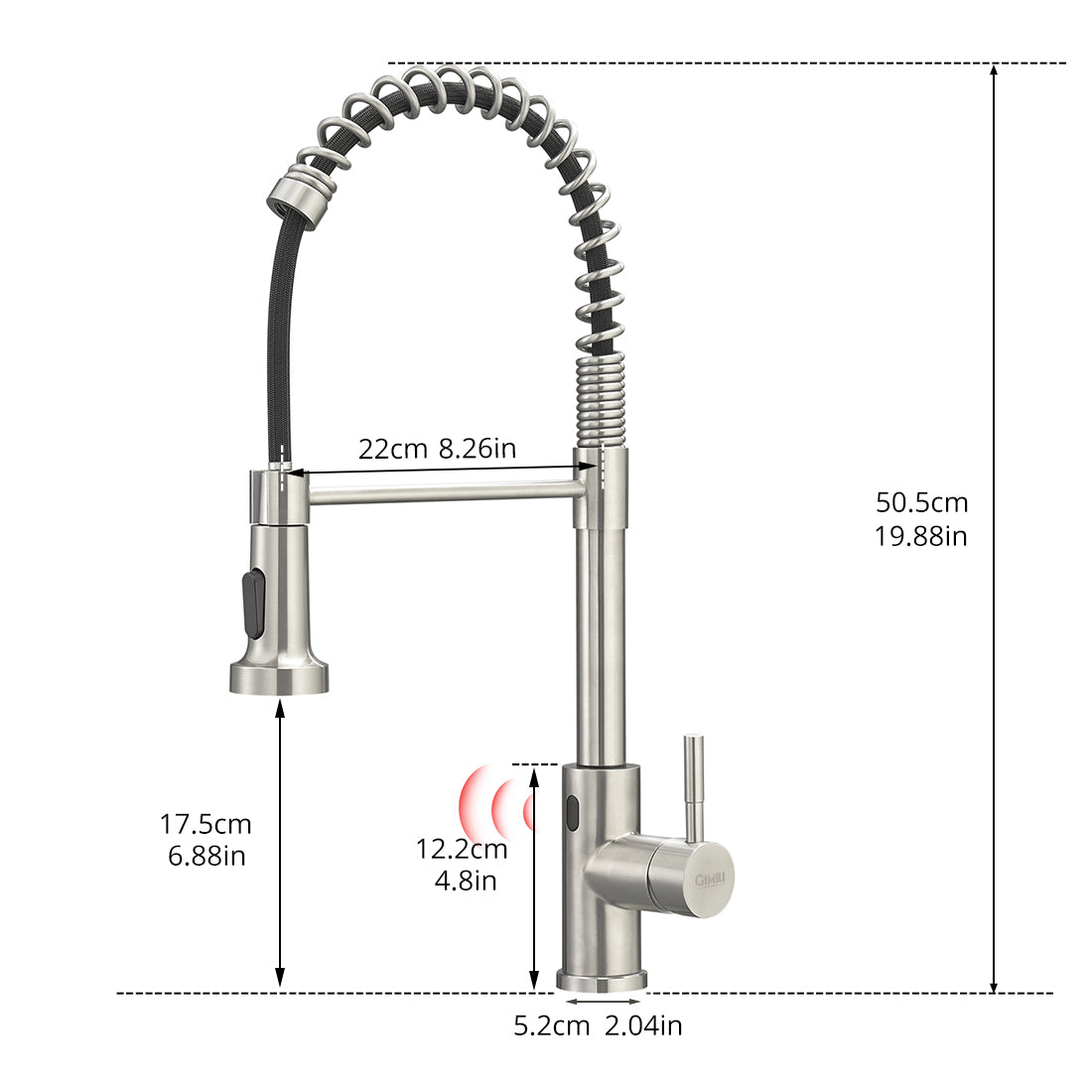 Touchless Kitchen Faucet,Hands Free Automatic Smart Kitchen Faucet Black Smart Kitchen Faucet Brushed Nickel Kitchen Contemporary Ceramic Brass