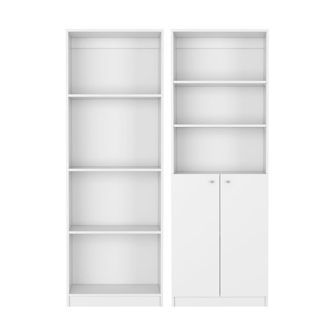 Veta 2 Piece Living Room Set With 2 Bookcases, White White Particle Board Particle Board