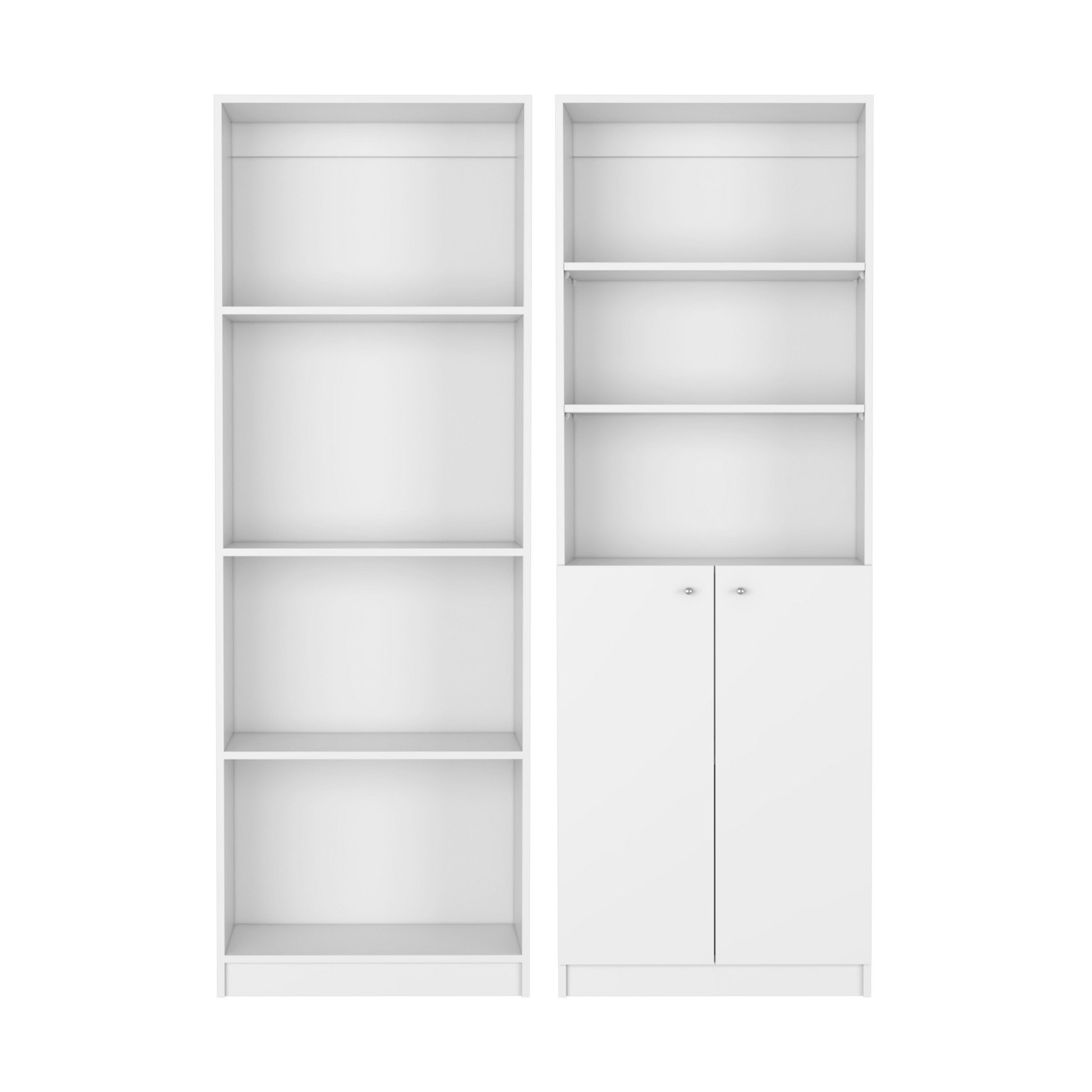 Veta 2 Piece Living Room Set With 2 Bookcases, White White Particle Board Particle Board