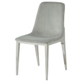 Light Grey And Chrome Side Chairs Set Of 4 Solid Grey Dining Room Contemporary,Modern Side Chair Solid Back Upholstered