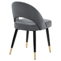 Grey And Black Arched Back Side Chairs Set Of 2 Grey Dining Room Glam Side Chair Open Back Upholstered