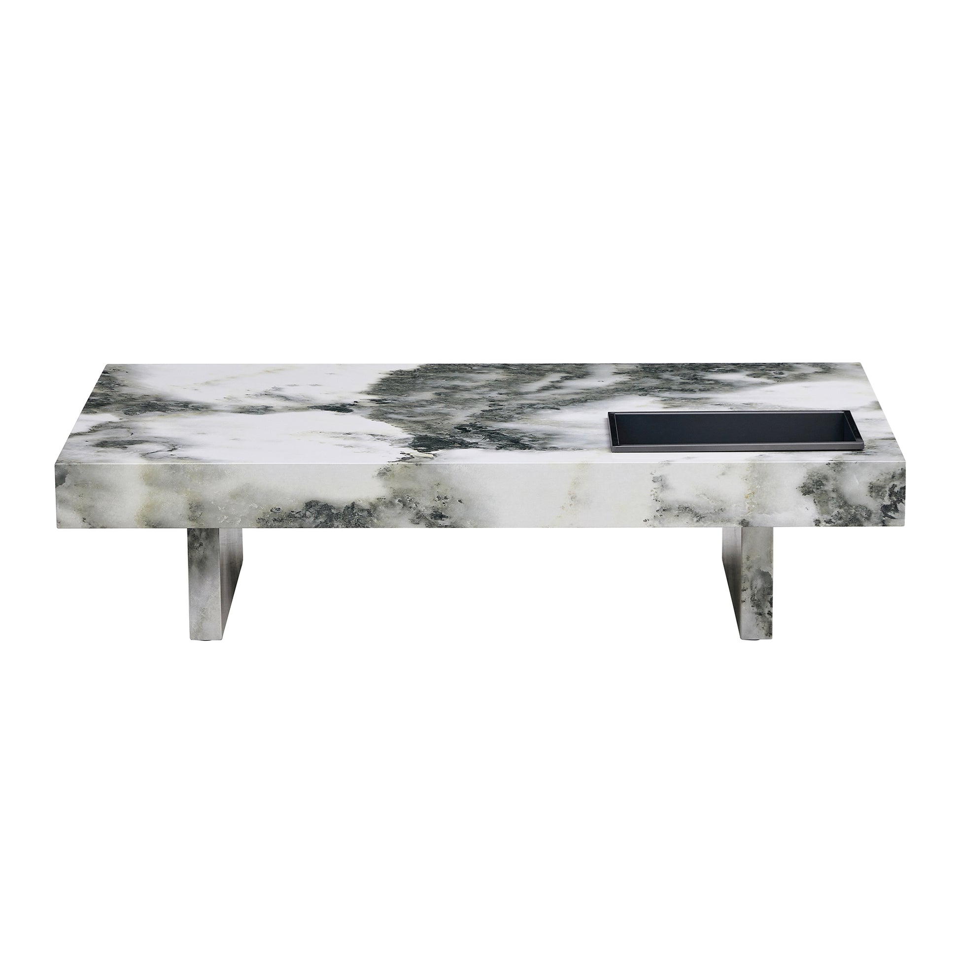 A Modern And Practical Coffee Table With Black And White Patterns. Made Of Mdf Material. The Fusion Of Elegance And Natural Fashion 47.2"* 23.6"* 12 " White Mdf