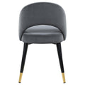 Grey And Black Arched Back Side Chairs Set Of 2 Grey Dining Room Glam Side Chair Open Back Upholstered