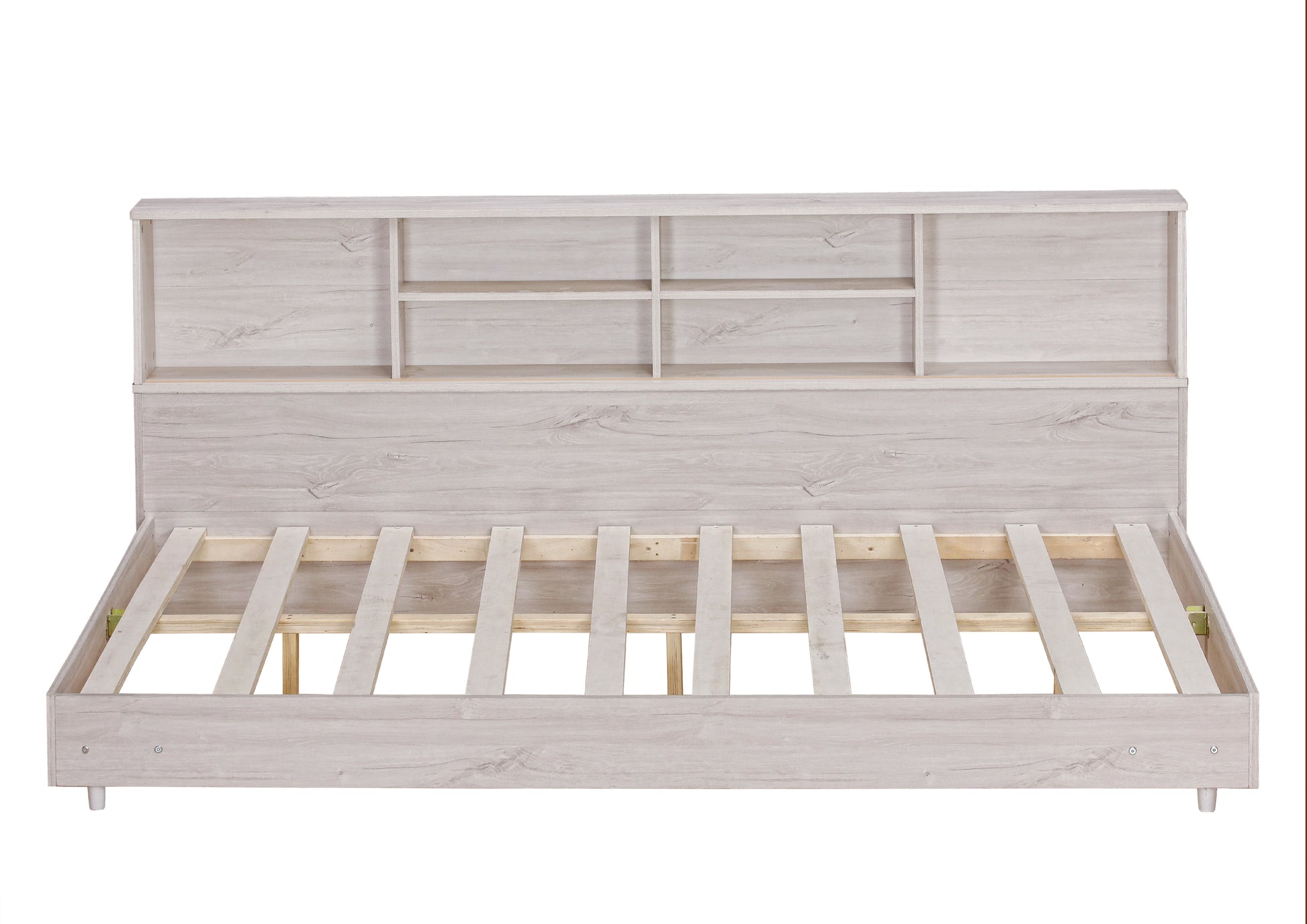 Full Size Daybed Frame With Storage Bookcases,White Oak White Oak Solid Wood Mdf