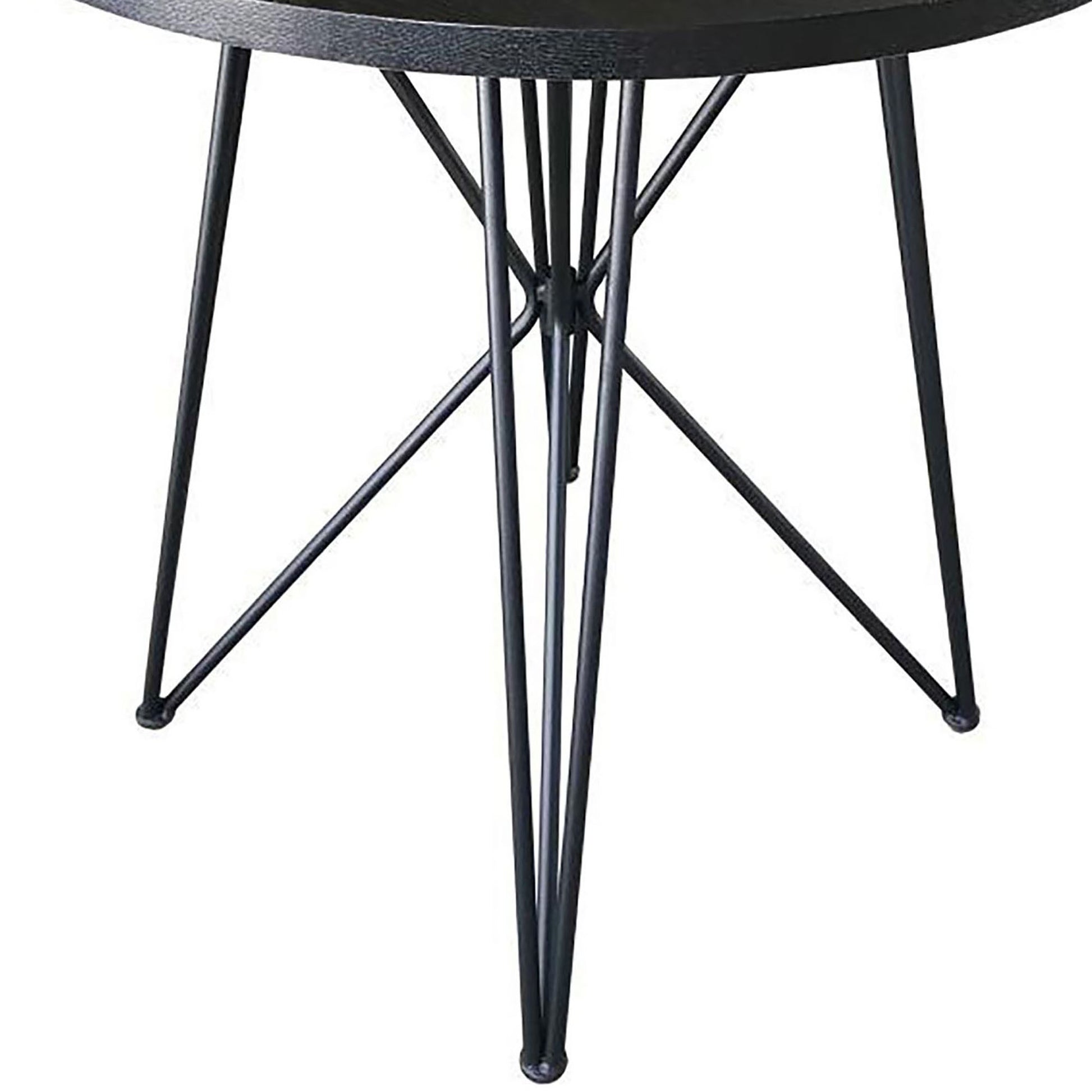 Black And Gunmetal Counter Height Table Black Seats 4 Dining Room Industrial Tabeltop Round Kitchen & Dining Tables Metal Hairpin