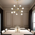 Modern Sputnik Chandelier Lighting 10 Lights With Adjustable Arms Brushed Brass Pendant Lighting Brushed Gold Metal