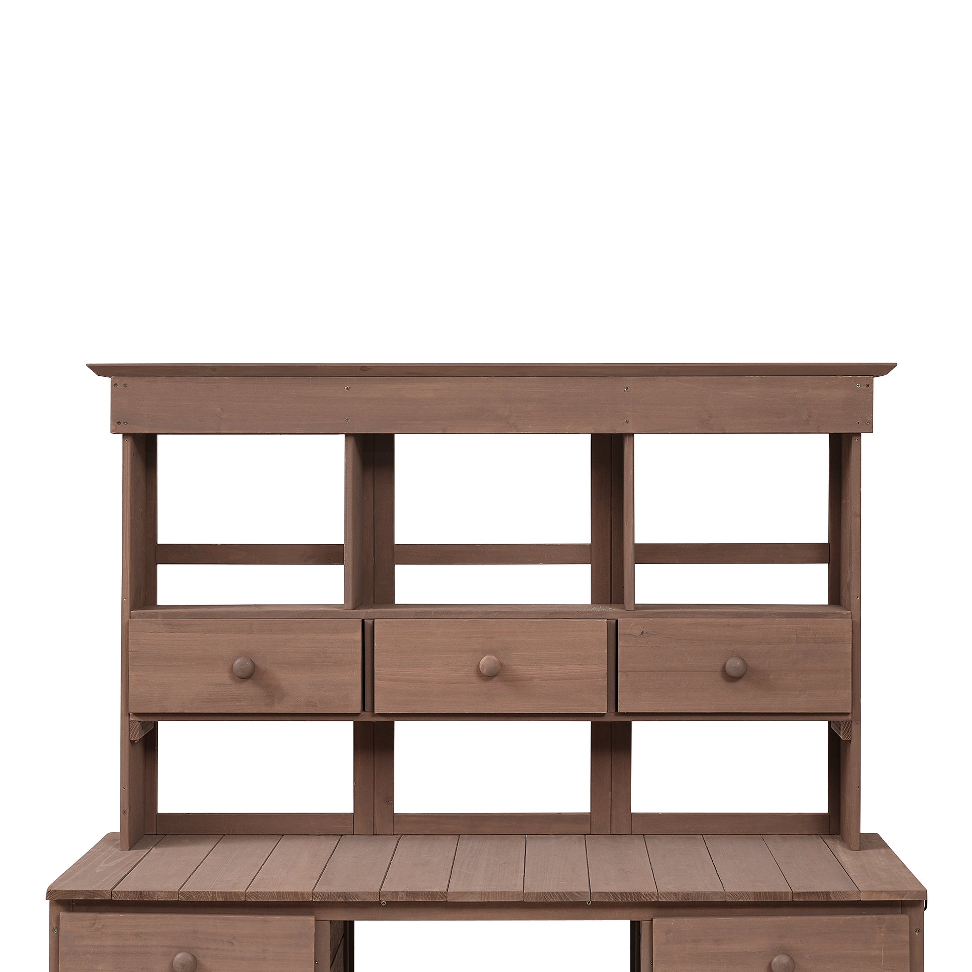 Garden Potting Bench Table, Rustic and Sleek brown-garden & outdoor-rustic-wood